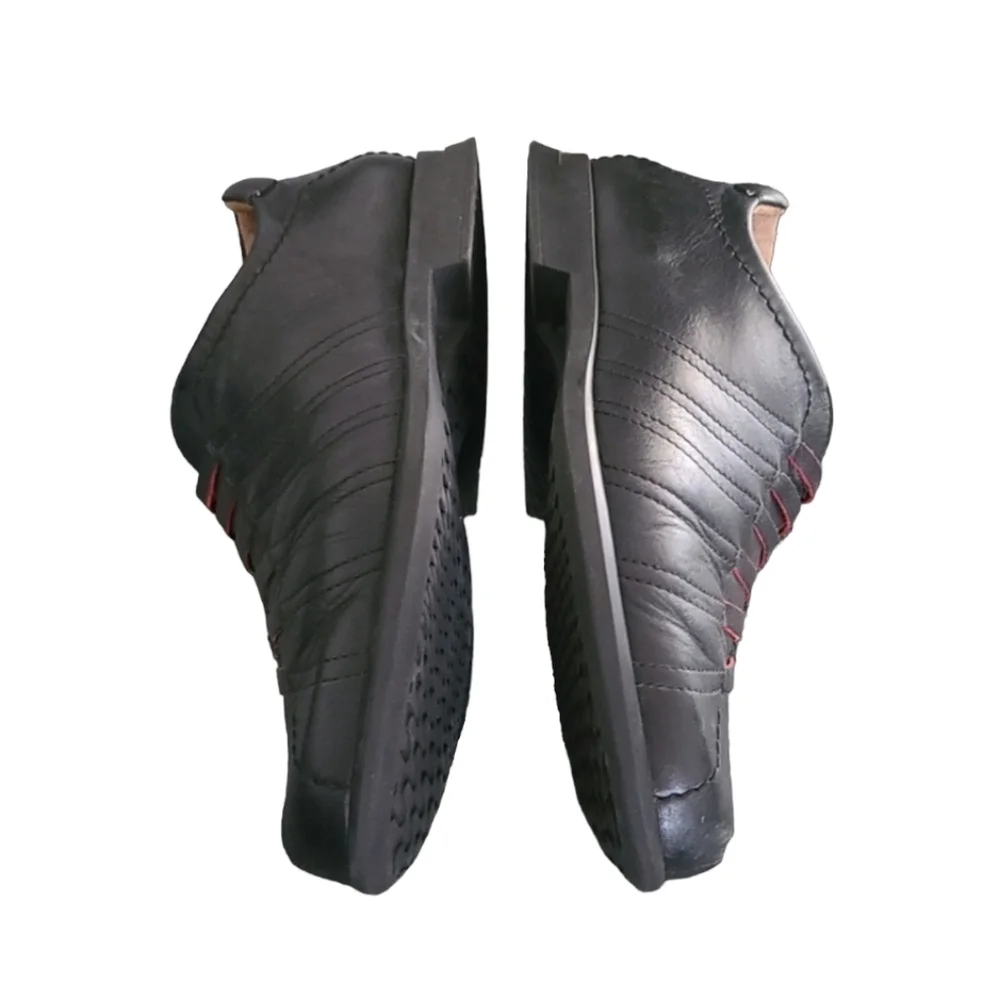 Y2K THINK Black Leather Slip-On Oxfords 40 9.5 10 Minimal Comfort Shoes Austria